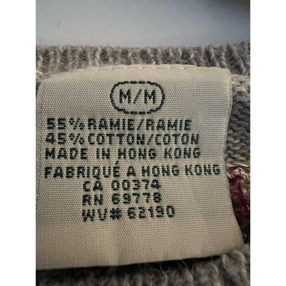 Vintage 90s Northern Reflections oatmeal crewneck sweater floral embroidery sz M - Picture 8 of 11